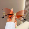 BUTTERFLY DIAMOND RIMLESS SUNGLASSES