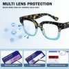 STYLISH LARGE FRAME PATTERN ANTI-BLUE LIGHT READING GLASSES