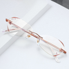 WOMEN'S ULTRA-LIGHT FASHION METAL FRAMELESS ANTI-BLUE LIGHT READING GLASSES