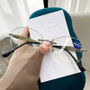 WOMEN'S FASHION RIMLESS DIAMOND CUT EDGE ANTI-BLUE LIGHT READING GLASSES