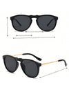 1pc Trendy Sunglasses, Fashion Metal Frame, Personality Oversize Design, Unisex