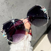 Venetian Round Gradient Pearl Sunglasses Women Fashion Design Metal Frame Sun Glasses