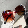 Venetian Round Gradient Pearl Sunglasses Women Fashion Design Metal Frame Sun Glasses