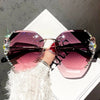 Venetian Round Gradient Pearl Sunglasses Women Fashion Design Metal Frame Sun Glasses