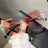 Venetian Round Gradient Pearl Sunglasses Women Fashion Design Metal Frame Sun Glasses