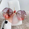 Venetian Round Gradient Pearl Sunglasses Women Fashion Design Metal Frame Sun Glasses