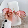 Venetian Round Gradient Pearl Sunglasses Women Fashion Design Metal Frame Sun Glasses