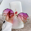 Venetian Round Gradient Pearl Sunglasses Women Fashion Design Metal Frame Sun Glasses