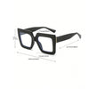 Women Square Plastic Oversized Classic Trendy Fashion Flat Glasses Frame