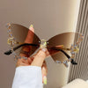 BUTTERFLY DIAMOND RIMLESS SUNGLASSES