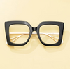 Square Blue Floral Eyeglasses