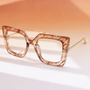 Square Blue Floral Eyeglasses