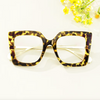 Square Blue Floral Eyeglasses