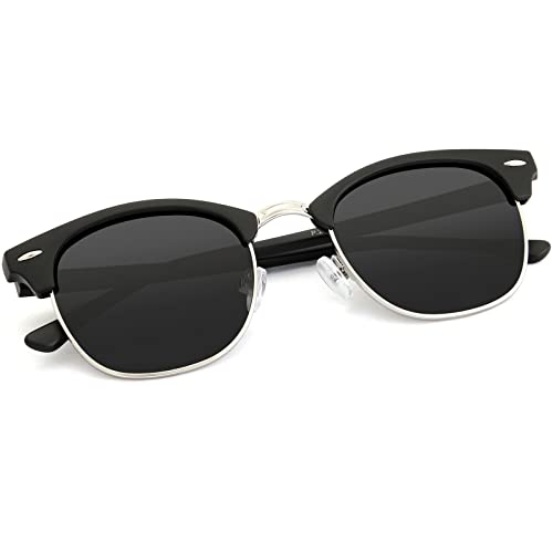 Winlove Polarized Sunglasses Men and Women UV Protection Classic Sung, A6 Matte Black Black Frame