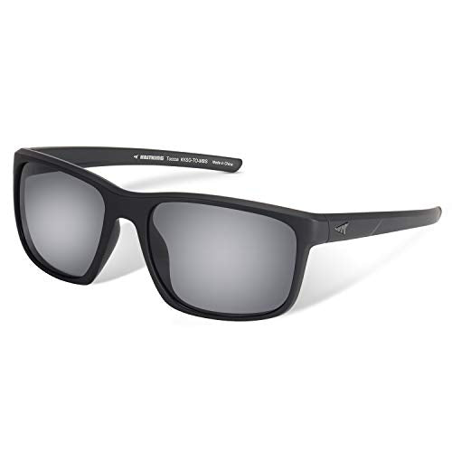 KastKing Toccoa Polarized Sport Sunglasses for Men and Women,Ideal fo, Frame: Matte Blackout/Lens: Smoke