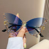 BUTTERFLY DIAMOND RIMLESS SUNGLASSES