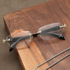 STYLISH METAL EDGELESS FRAMELESS ANTI-BLUE LIGHT READING GLASSES