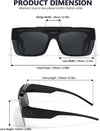 LVIOE Polarized Flip Up Sunglasses Fit Over Prescription Glasses for Men Women Wrap Around Shades for Driving LS836