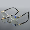 ANTI-BLUE LIGHT RIMLESS CUT EDGE METAL PRESBYOPIA GLASSES