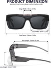 LVIOE Polarized Flip Up Sunglasses Fit Over Prescription Glasses for Men Women Wrap Around Shades for Driving LS836