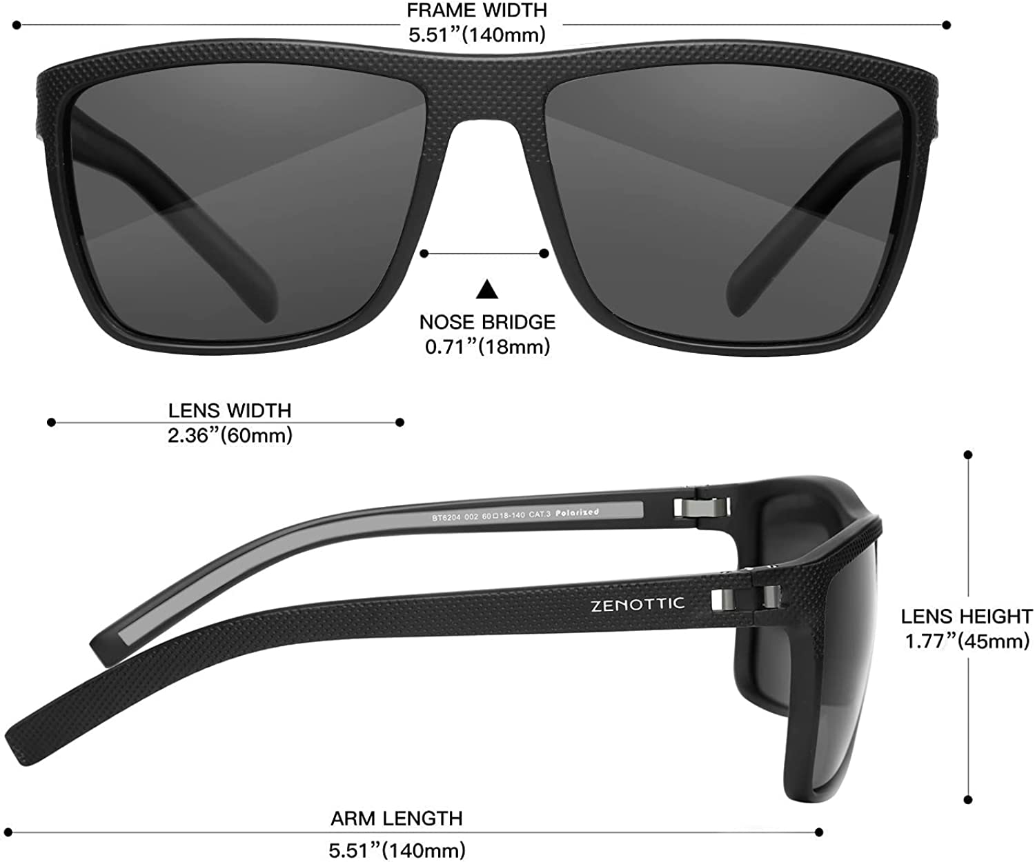 ZENOTTIC Polarized Sunglasses for Men Lightweight TR90 Frame UV400 Pr –  Jollynova