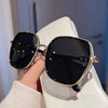 LARGE FRAME UV PROTECTION DIAMOND RIMMED SUNGLASSES