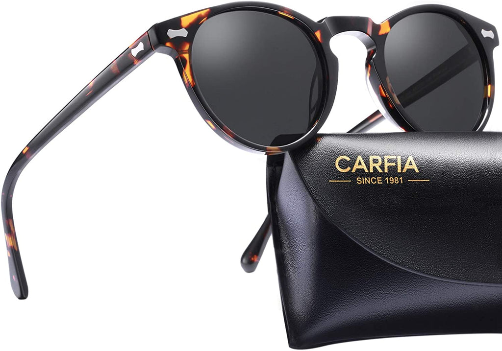 CARFIA Metal Polarized Sunglasses for Men Driving Fishing Travelling Golf Square