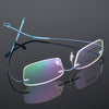 Ultra-Light Titanium Rectangle Rimless Glasses