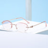 WOMEN'S DIAMOND CUT RIM RIMLESS ANTI-BLUE LIGHT GLASSES