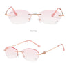 WOMEN'S DIAMOND CUT RIM RIMLESS ANTI-BLUE LIGHT GLASSES