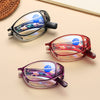 LADIES PRINTED FOLDING ANTI-BLUE LIGHT READING GLASSES