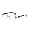 STYLISH METAL EDGELESS FRAMELESS ANTI-BLUE LIGHT READING GLASSES