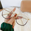 LADIES FASHIONABLE GRADIENT LARGE FRAME ANTI-BLUE LIGHT READING GLASSES