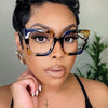 Flower Square Glasses Frames For Women  Trends Luxurious Design Clear Lens Oversize Eyeglasses Fashion Styles