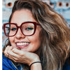 Fashion Brand Anti Blue Light Glasses Women Oversized Square Purple Eyeglasses Computer Prescription Glasses Frame Luxury Oculos