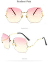 Oversized Transparent Cat Eye Sunglasses Women Brand Designer Rimless Square Frame Clear Gradient Color Sun Glasses Lady shades