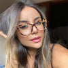 Women's Eyeglasses  Transparent Square Computer Glasses Frame Anti Blue Light Female Eyeglass Sexy Leopard