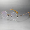 Corvin Titanium Semi-Rimless Round Glasses Frames