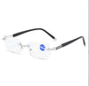 New frameless diamond cut edge anti blue light presbyopia glasses