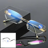 New frameless diamond cut edge anti blue light presbyopia glasses