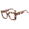 Women Square Plastic Oversized Classic Trendy Fashion Flat Glasses Frame