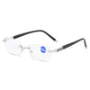 New frameless diamond cut edge anti blue light presbyopia glasses