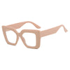 Women Square Plastic Oversized Classic Trendy Fashion Flat Glasses Frame