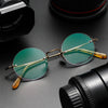 Corvin Titanium Semi-Rimless Round Glasses Frames