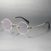 Corvin Titanium Semi-Rimless Round Glasses Frames