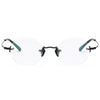 Corvin Titanium Semi-Rimless Round Glasses Frames