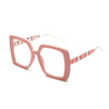 Oversized Square Transparent Glasses Women Fashion Stripe Gradient Spectacles Frame Prescription Myopia Frames Glasses For Men