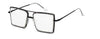 Rhinestone Glasses Fashion Transparent square  Crystal metal frame Myopia Nerd Glasses