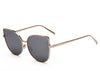 Cat Eye Sunglasses Women Vintage Fashion Metal Frame Clear Lens Sun Glasses Unique Flat Ladies Eyewear UV400 R058