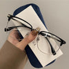 FASHIONABLE RETRO HALF-FRAME PLANO MYOPIA GLASSES